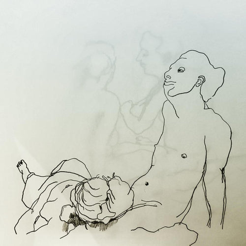 On the Beach. Drawing