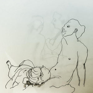 On the Beach. Drawing